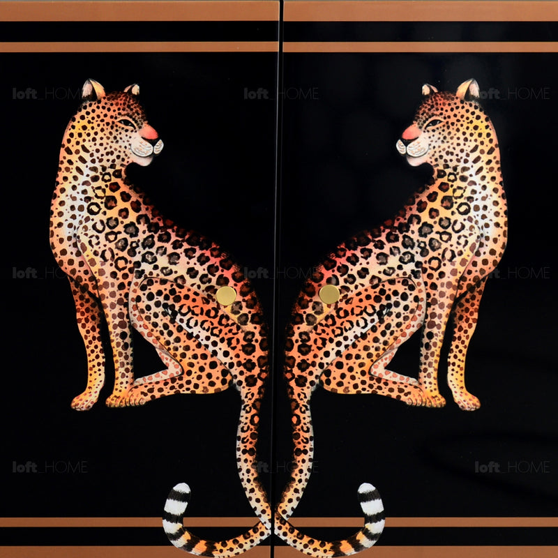 Eclectic Wood Storage Cabinet Low LEOPARD Color Swatches