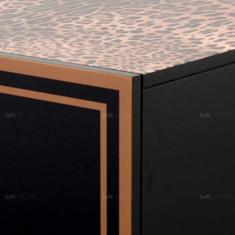 Eclectic Wood Storage Cabinet Low LEOPARD Material Details Chart