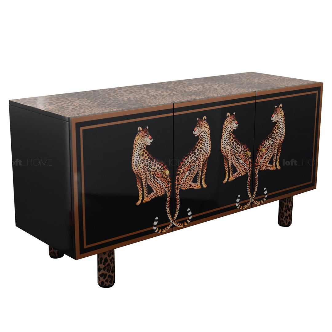 Eclectic wood storage cabinet low leopard with context.