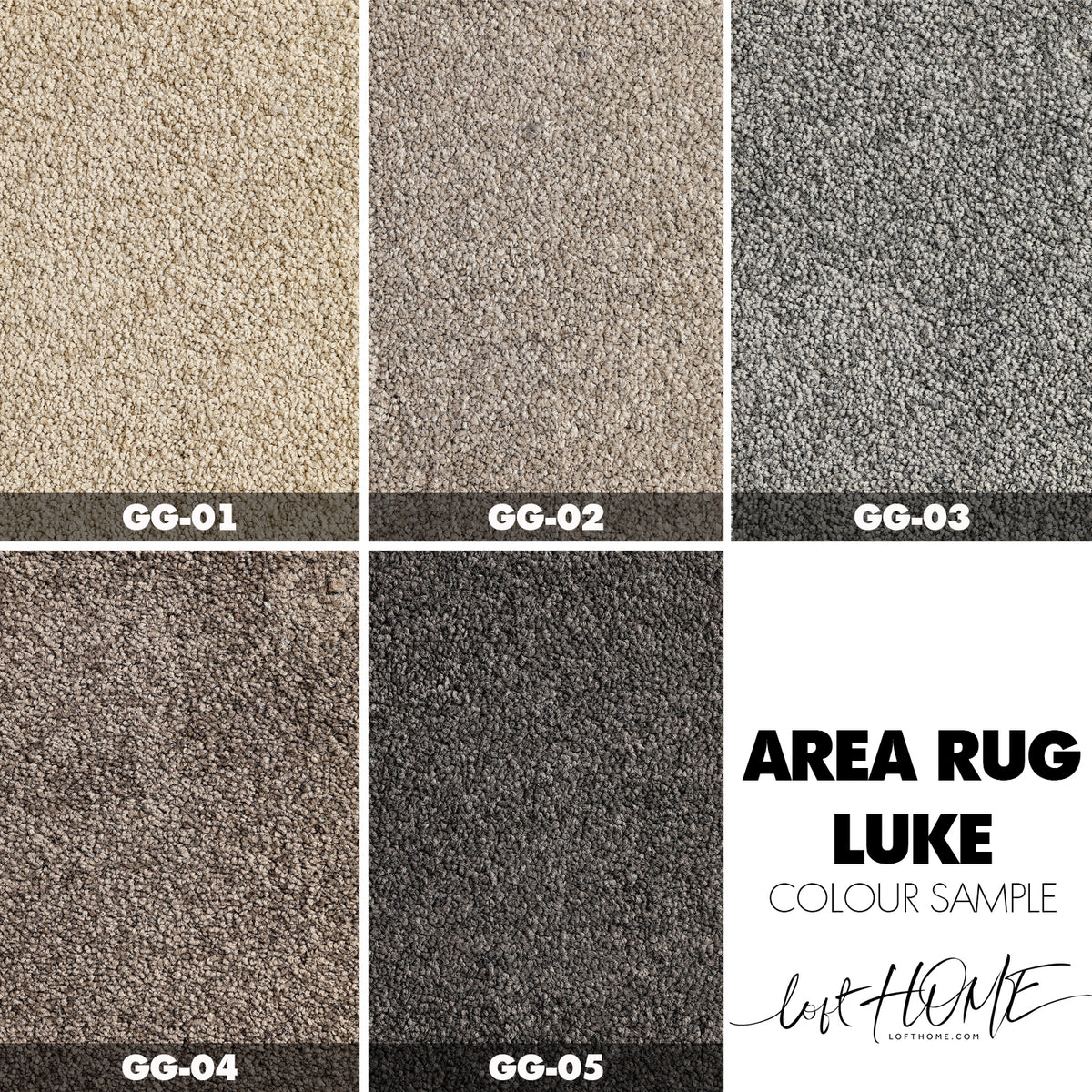 Modern Polyester Area Rug LUKE Color Swatches