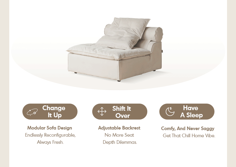 Contemporary suede fabric modular sofa armrest bloom detail 3.