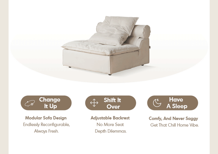 Contemporary suede fabric modular sofa armrest bloom detail 3.