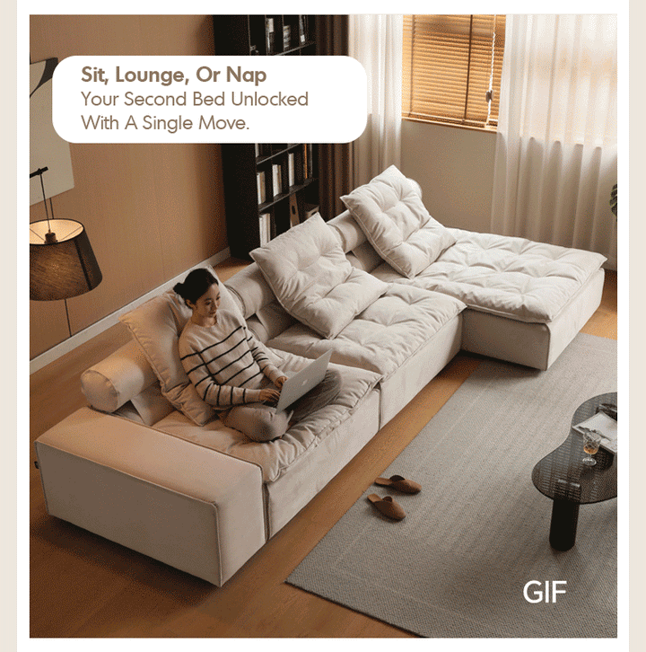 Contemporary suede fabric modular armless 1 seater sofa bloom detail 4.