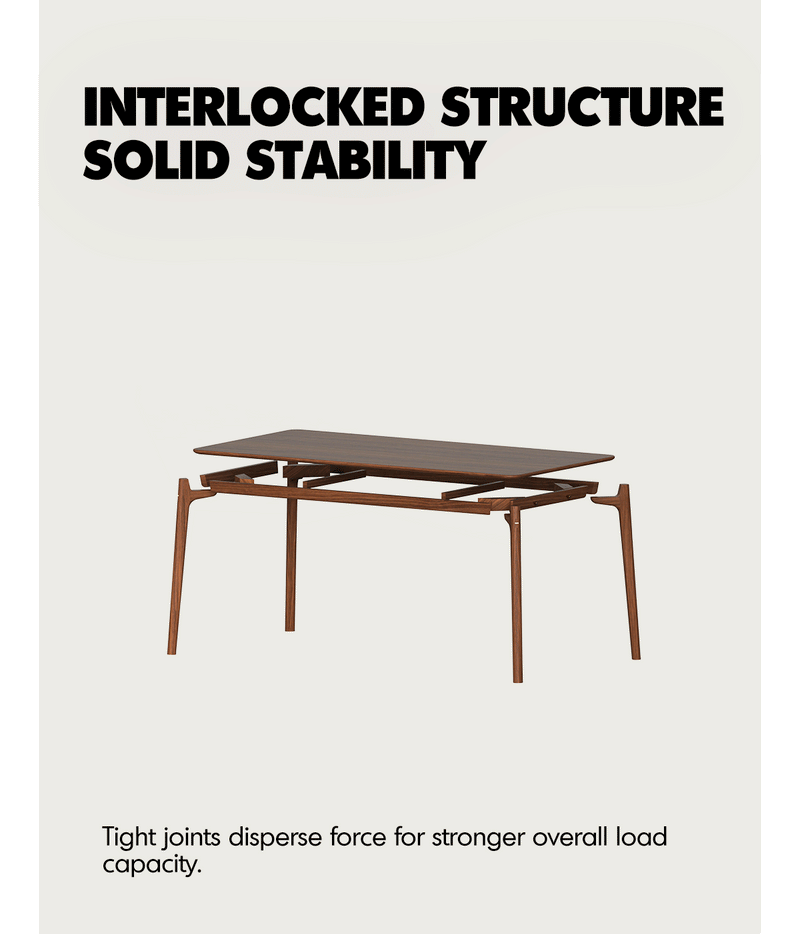 Japandi Walnut Wood Dining Table CHRONO Good to Know - 2
