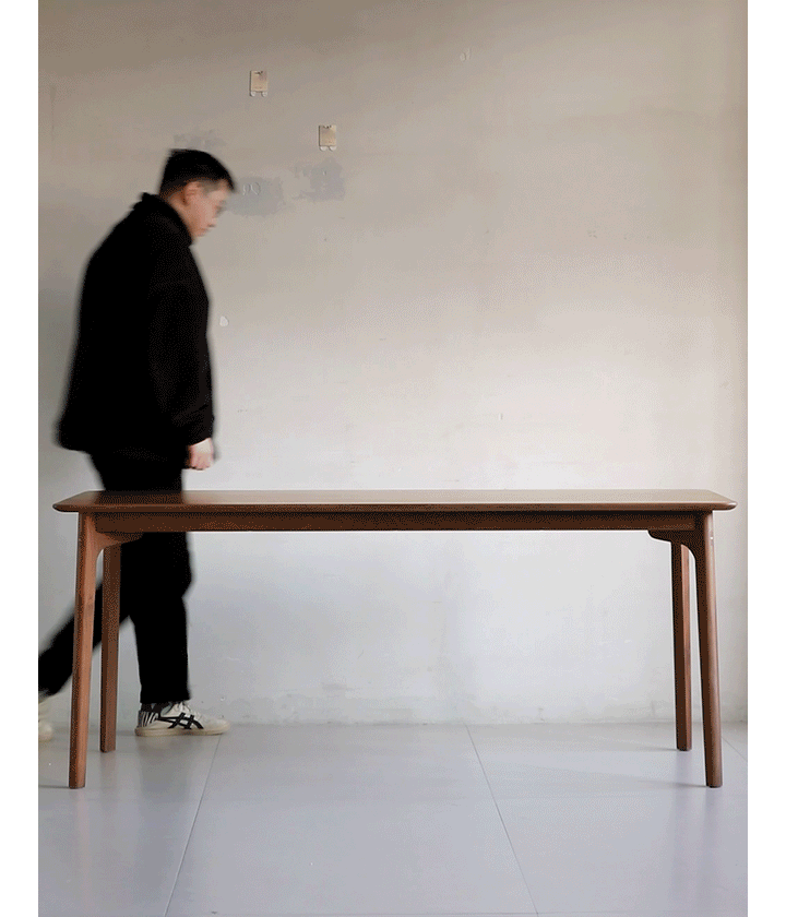 Vintage Walnut Wood Dining Table CHRONO