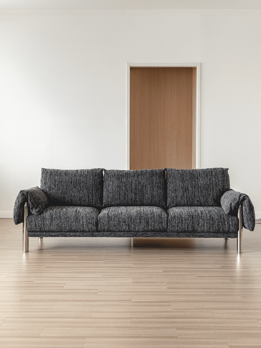 Industrial Boucle Fabric 3 Seater Sofa SONG