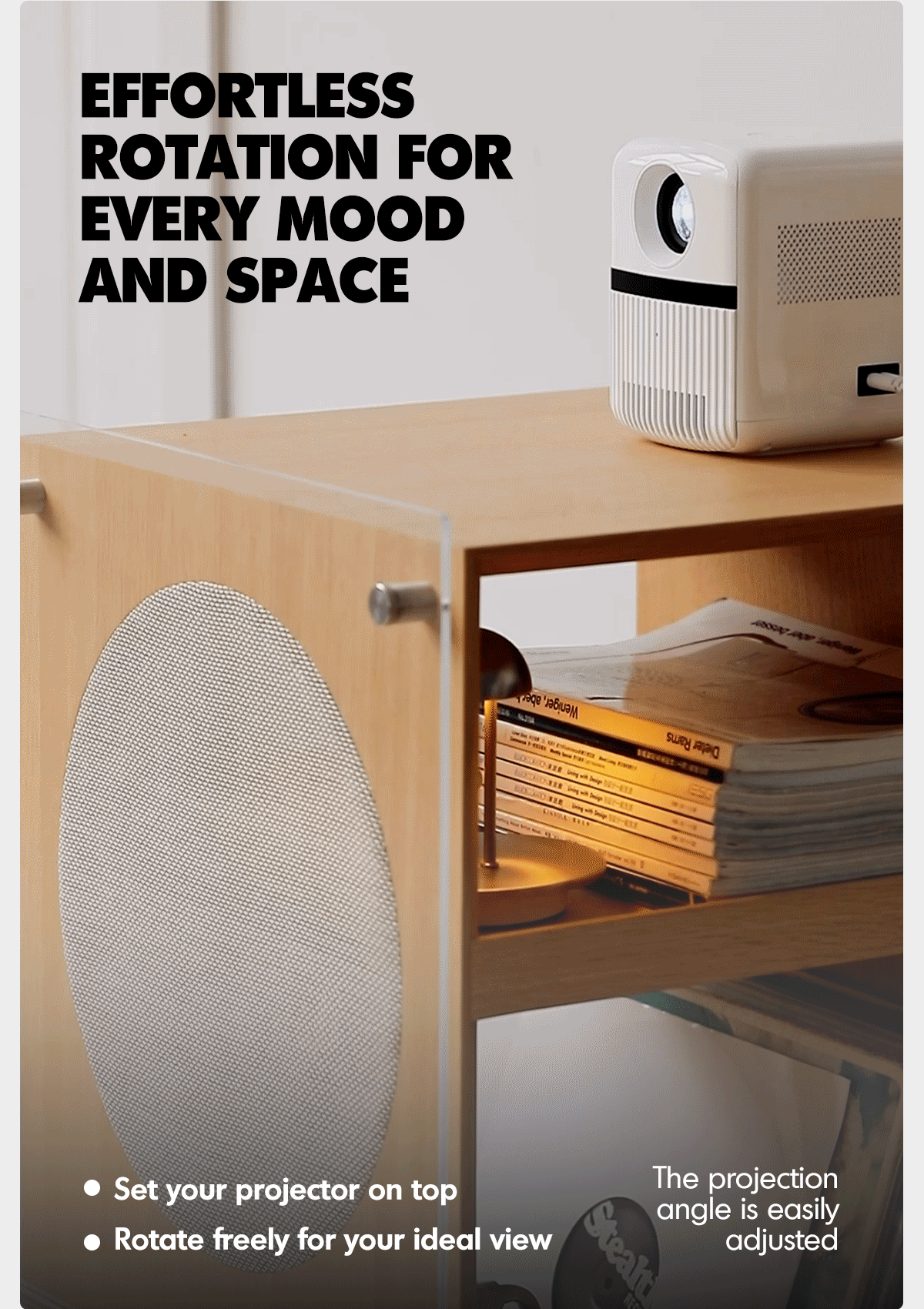 Minimalist Oak Wood Veneer Revolving Side Table MUSE Good to Know - 5