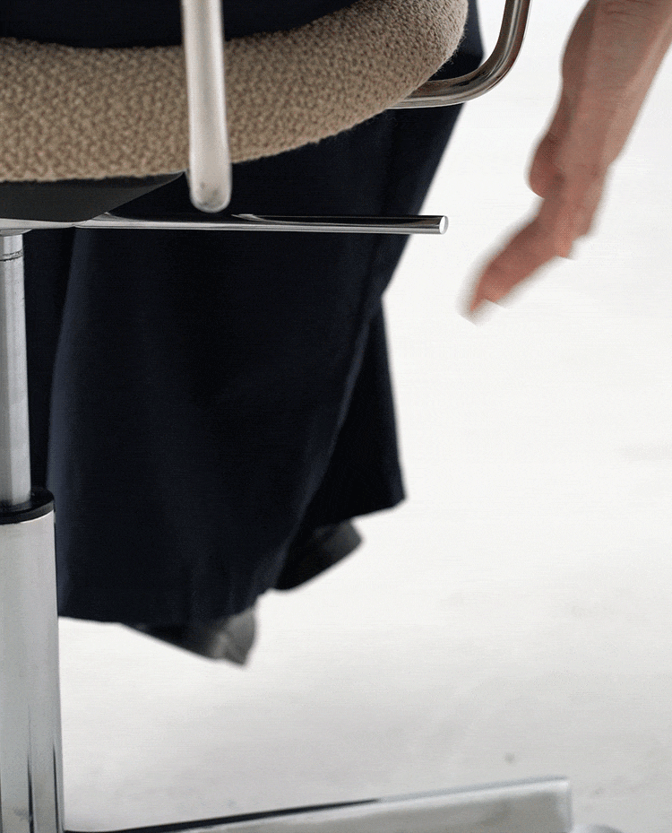 Minimalist boucle fabric study chair aodo in details.