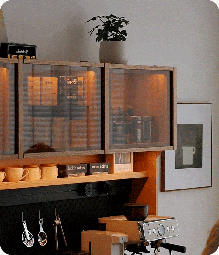 Scandinavian Oak Wood Side Cabinet LUMEN