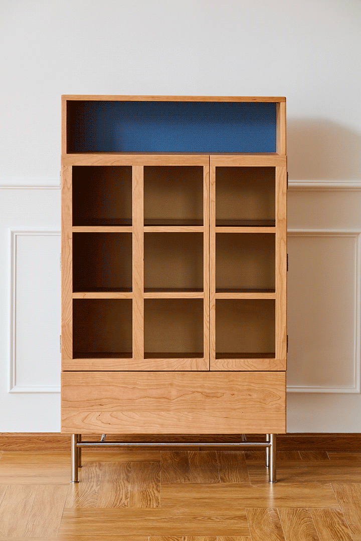 Scandinavian Cherry Wood Display Cabinet TIME