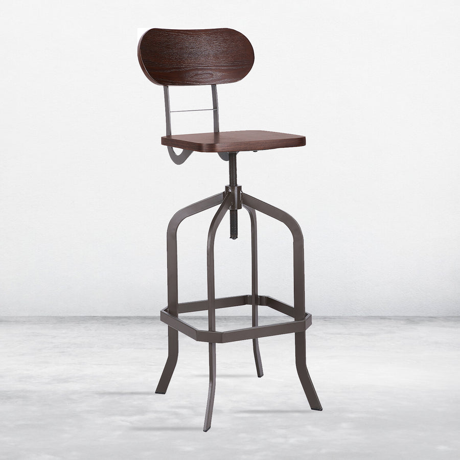 Industrial elm wood bar chair carl primary product view.