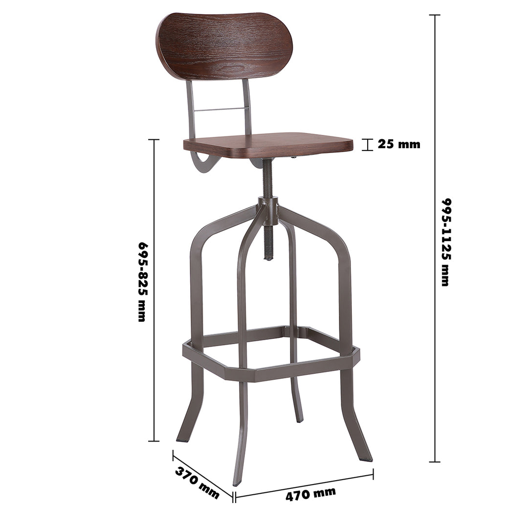 Industrial elm wood bar chair carl size charts.