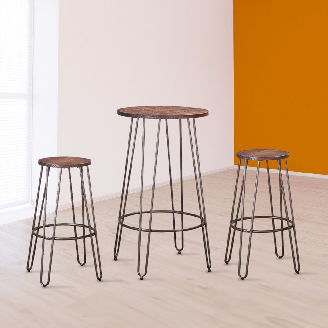 Industrial elm wood bar stool angela primary product view.