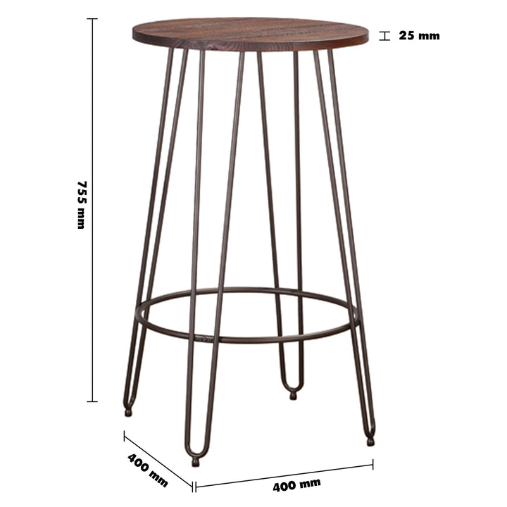 Industrial elm wood bar stool angela size charts.