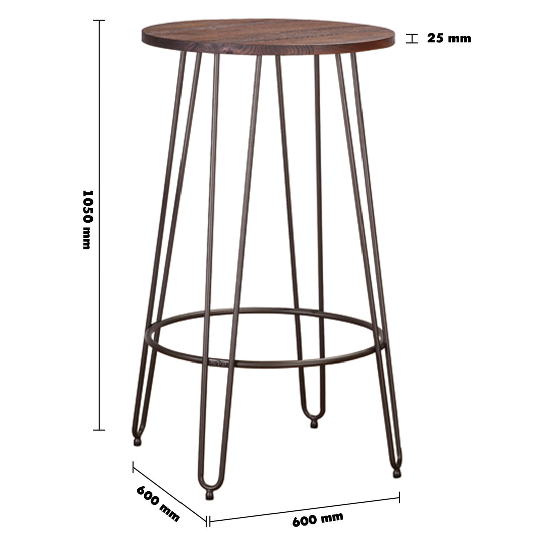 Industrial elm wood bar table angela size charts.