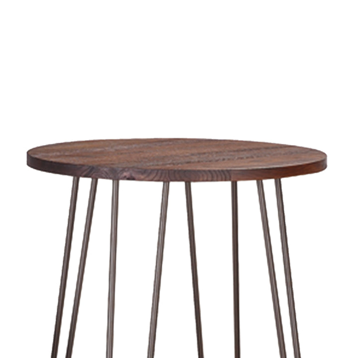 Industrial elm wood bar table angela material variants.