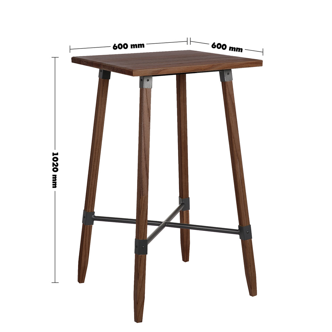 Industrial elm wood bar table herman size charts.