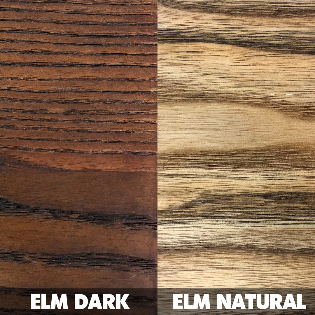 Industrial elm wood coffee table classic color swatches.