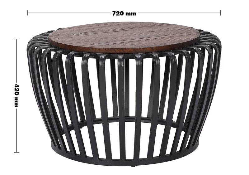 Industrial Elm Wood Coffee Table ROMAN Size Chart