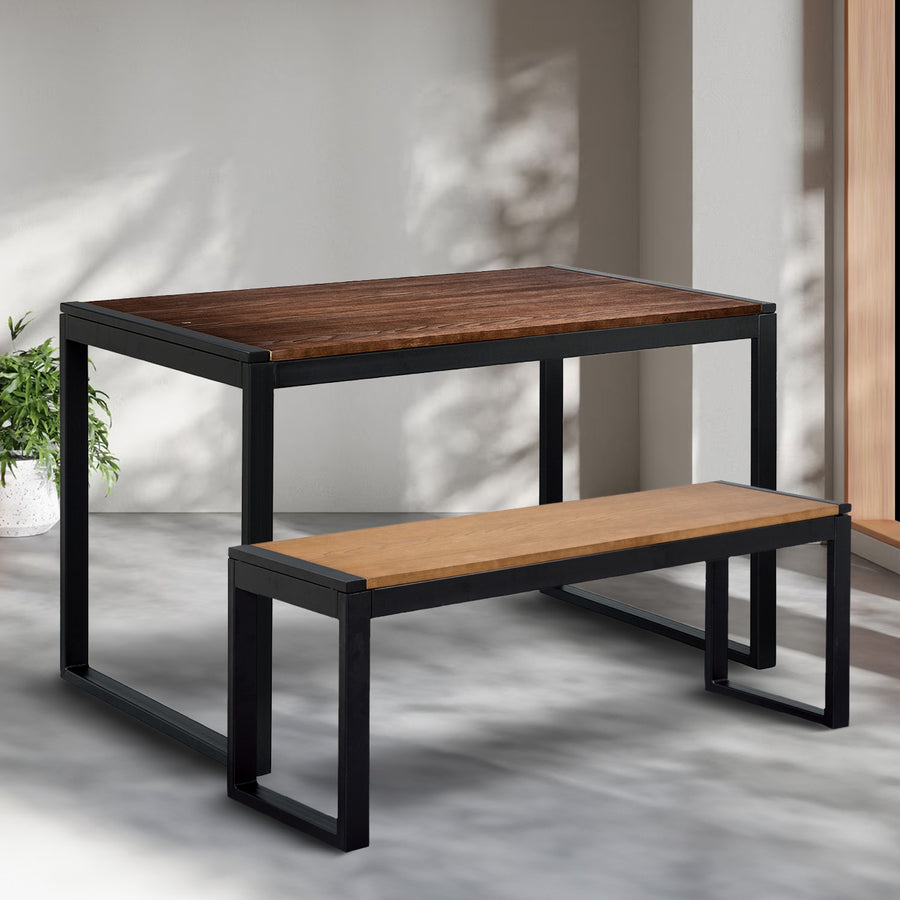 Industrial elm wood dining bench usquare primary product view.