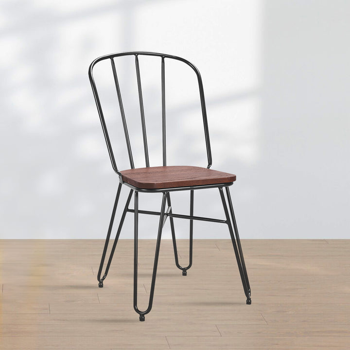 Industrial elm wood dining chair angela primary product view.