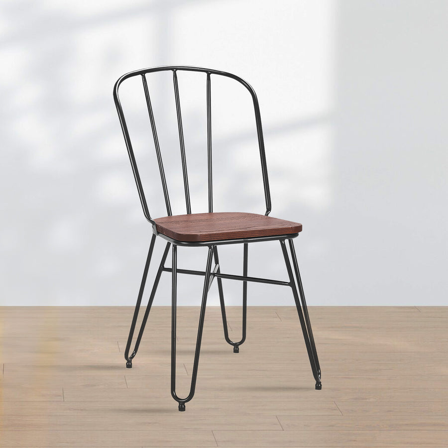 Industrial elm wood dining chair angela primary product view.