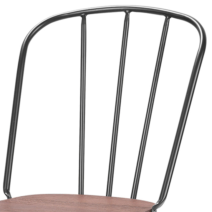 Industrial elm wood dining chair angela material variants.