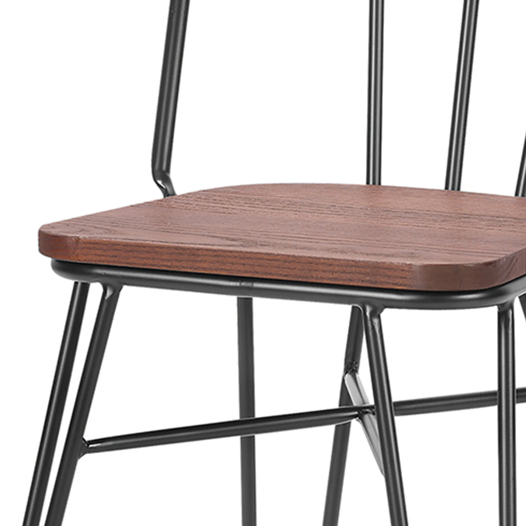 Industrial elm wood dining chair angela in real life style.