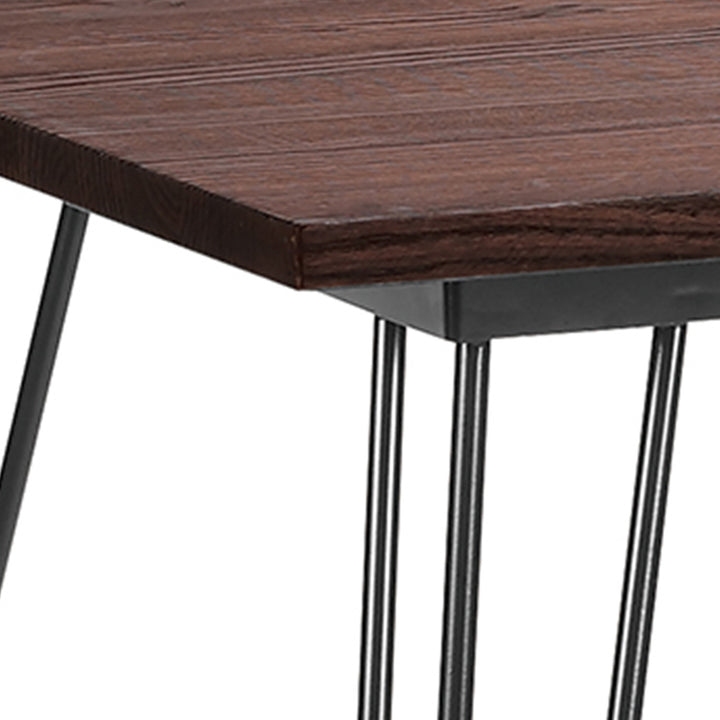 Industrial elm wood dining table angela material variants.