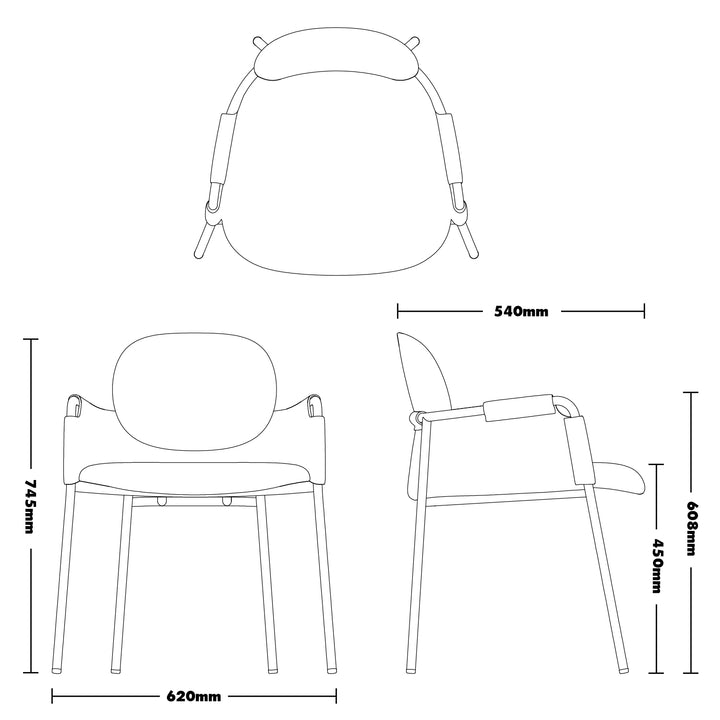 Industrial fabric dining chair clo size charts.