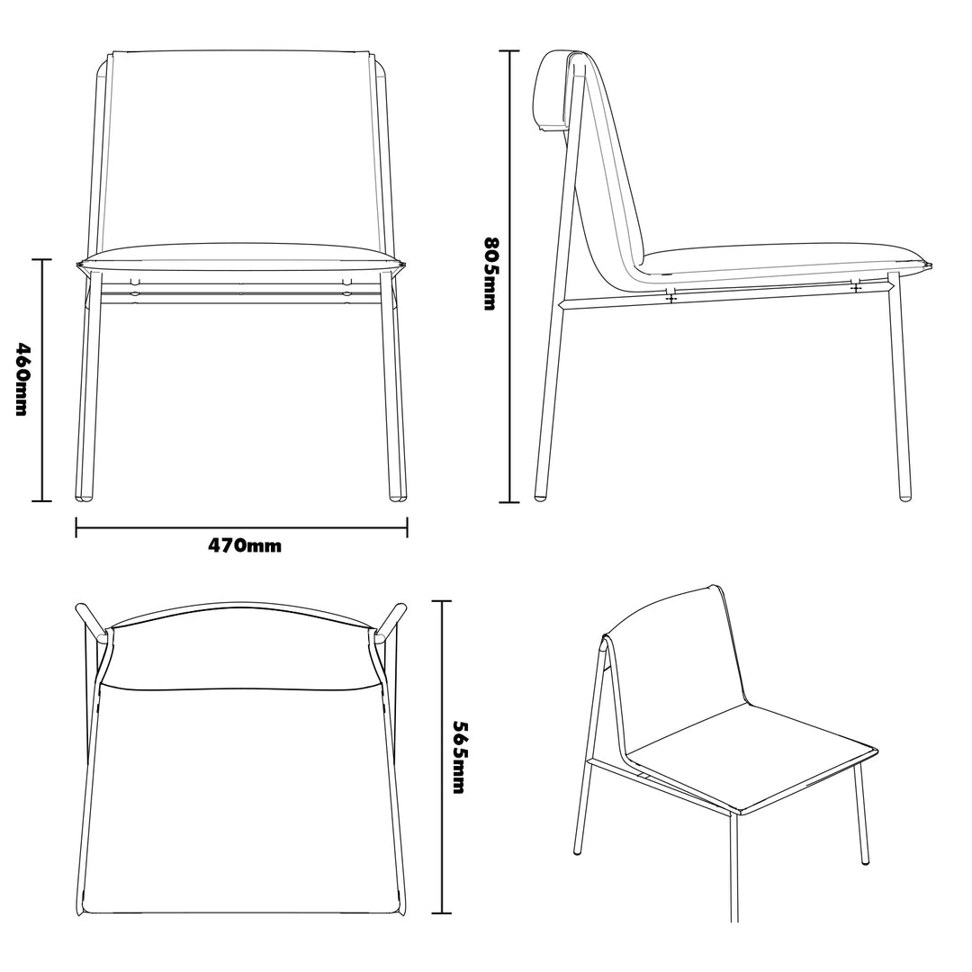 Industrial fabric dining chair float size charts.