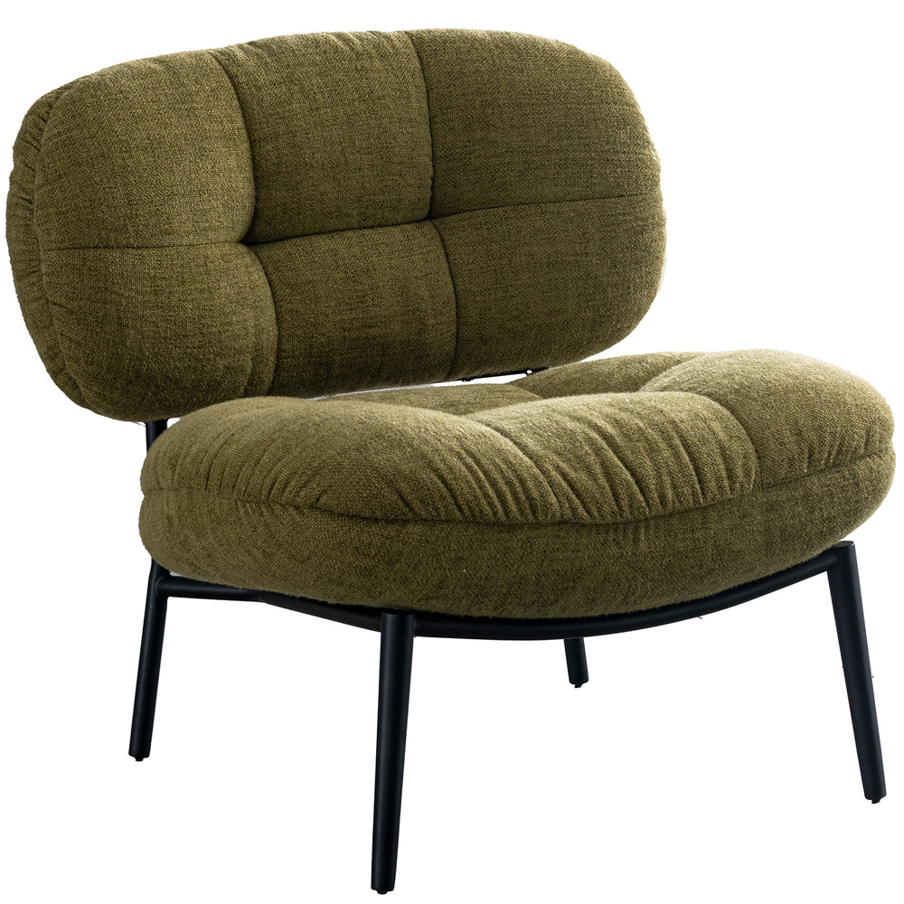 Industrial linen fabric 1 seater sofa luka luka in white background.