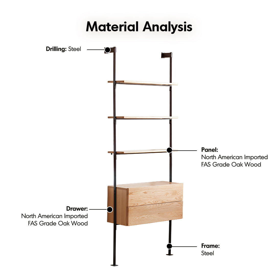 Industrial oak wood wall mounted shelf bookshelf shelfix detail 3.