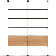 Industrial oak wood wall mounted display shelf shelfix detail 11.