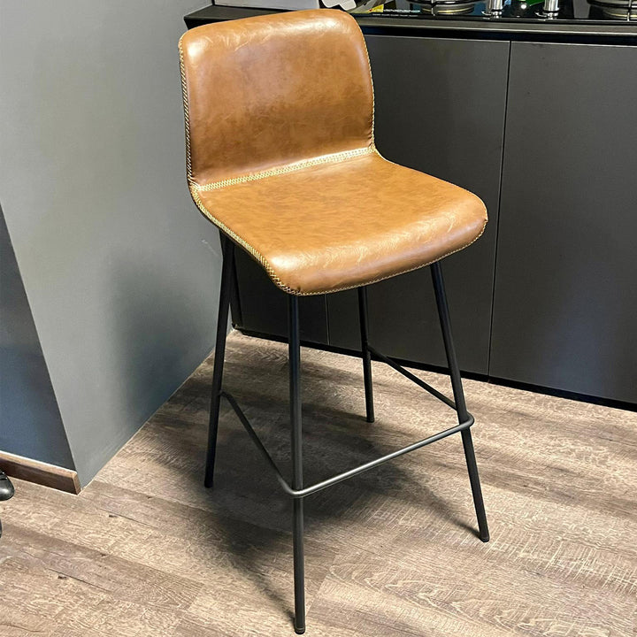 Industrial pu leather bar chair stitch situational feels.