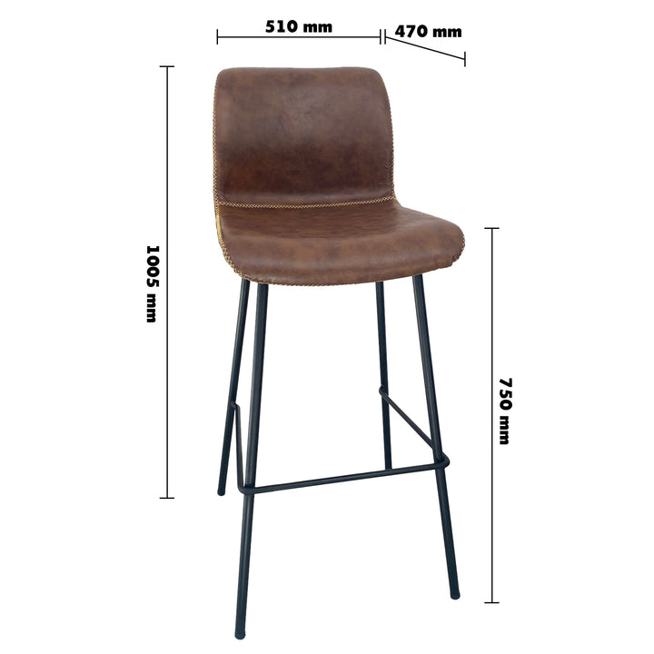 Industrial pu leather bar chair stitch size charts.