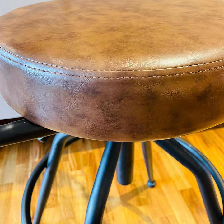 Industrial pu leather bar stool abner in panoramic view.