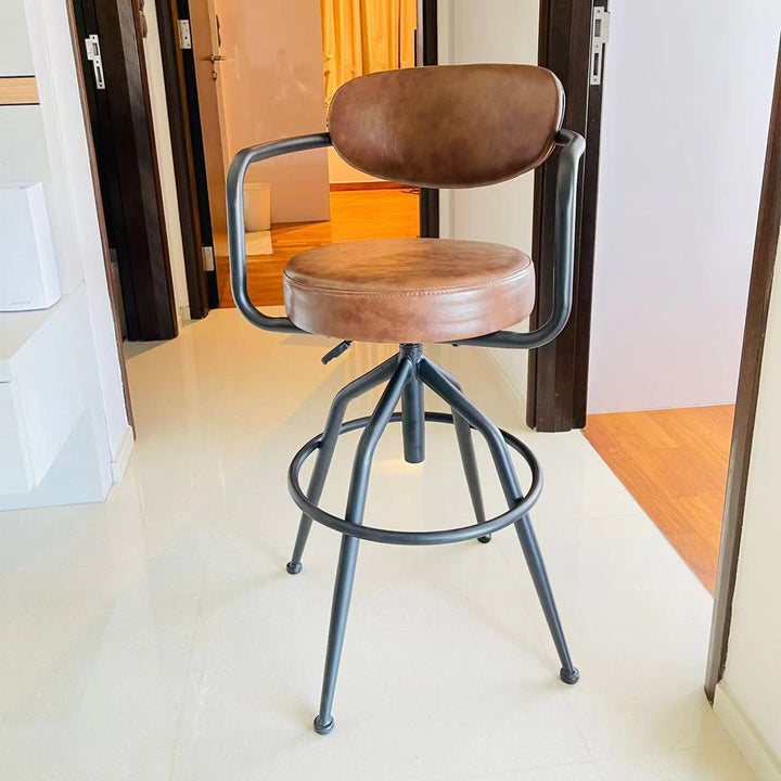 Industrial pu leather bar stool abner conceptual design.