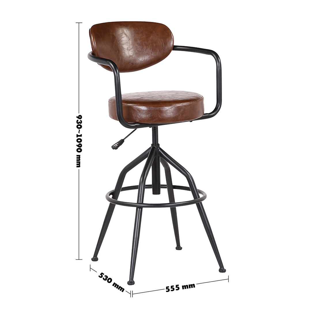 Industrial pu leather bar stool abner size charts.