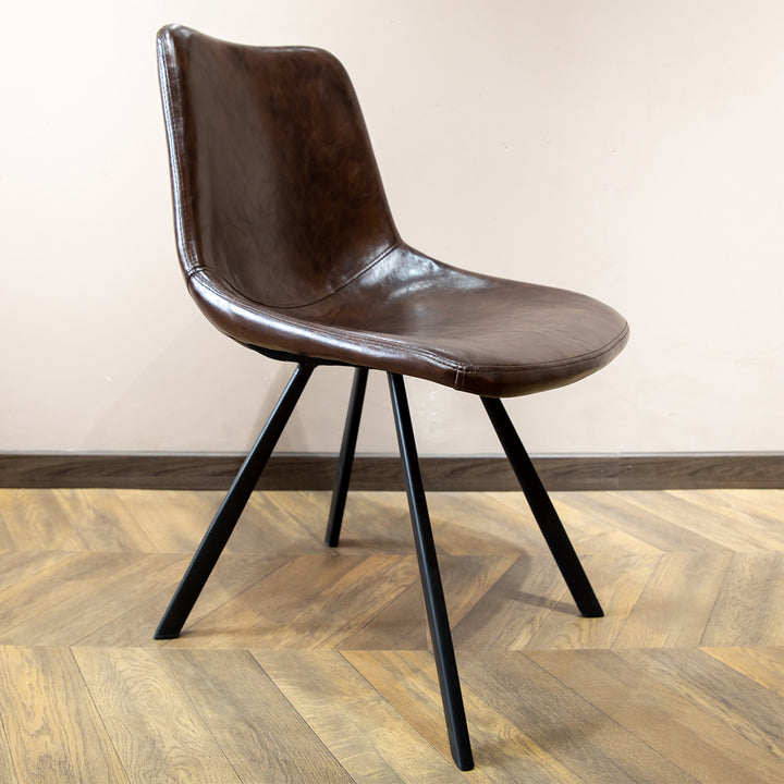 Industrial pu leather dining chair alve in still life.