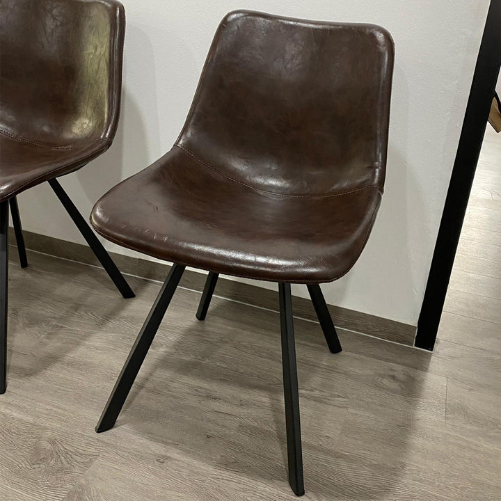 Industrial pu leather dining chair alve conceptual design.