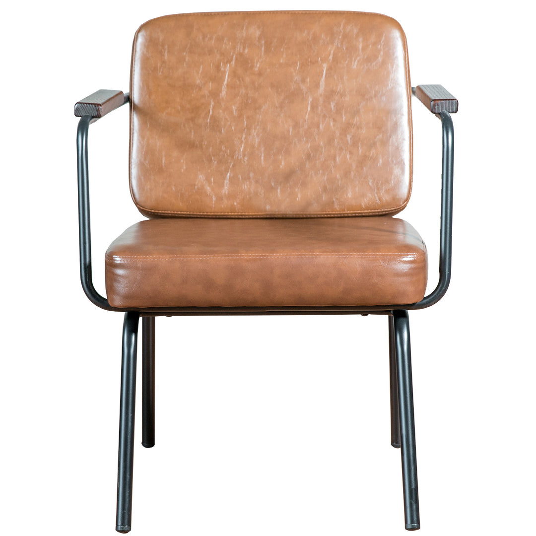 Industrial pu leather dining chair pullman in white background.