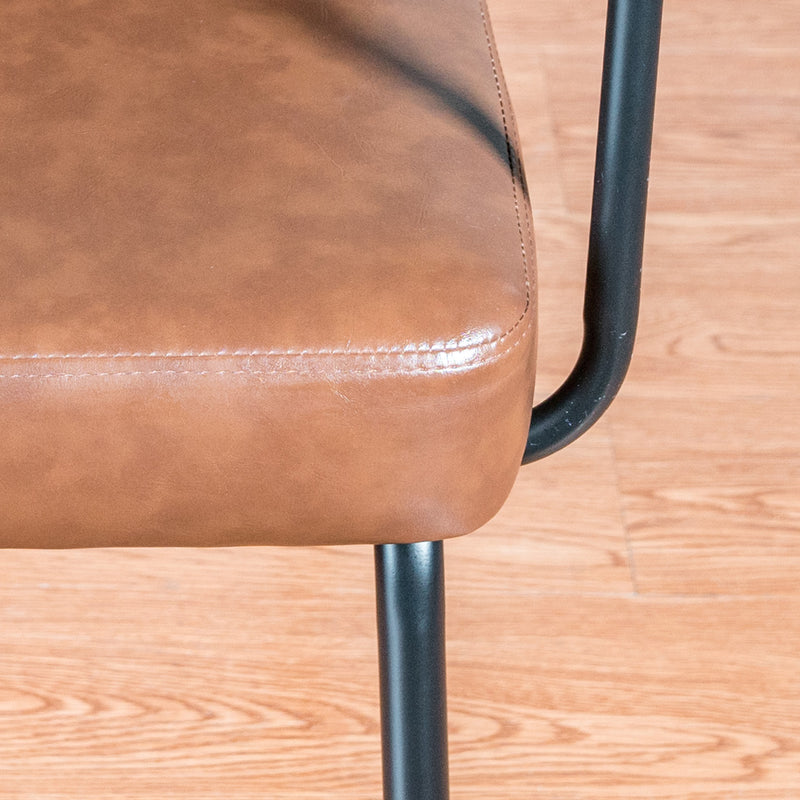 Industrial pu leather dining chair pullman in still life.