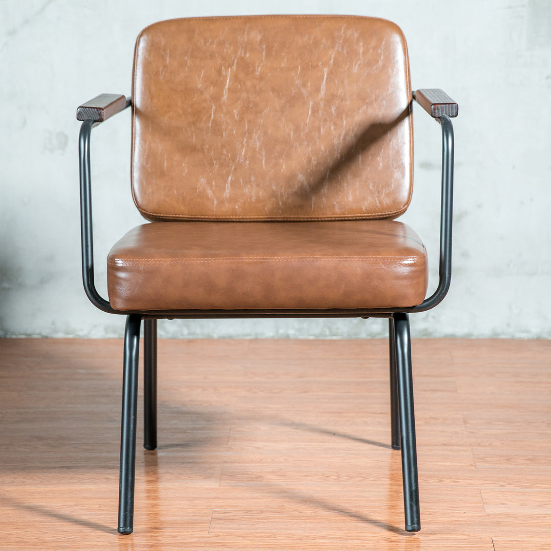 Industrial pu leather dining chair pullman with context.