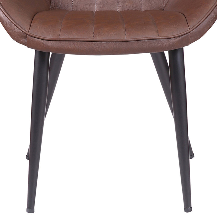 Industrial pu leather dining chair siena material variants.