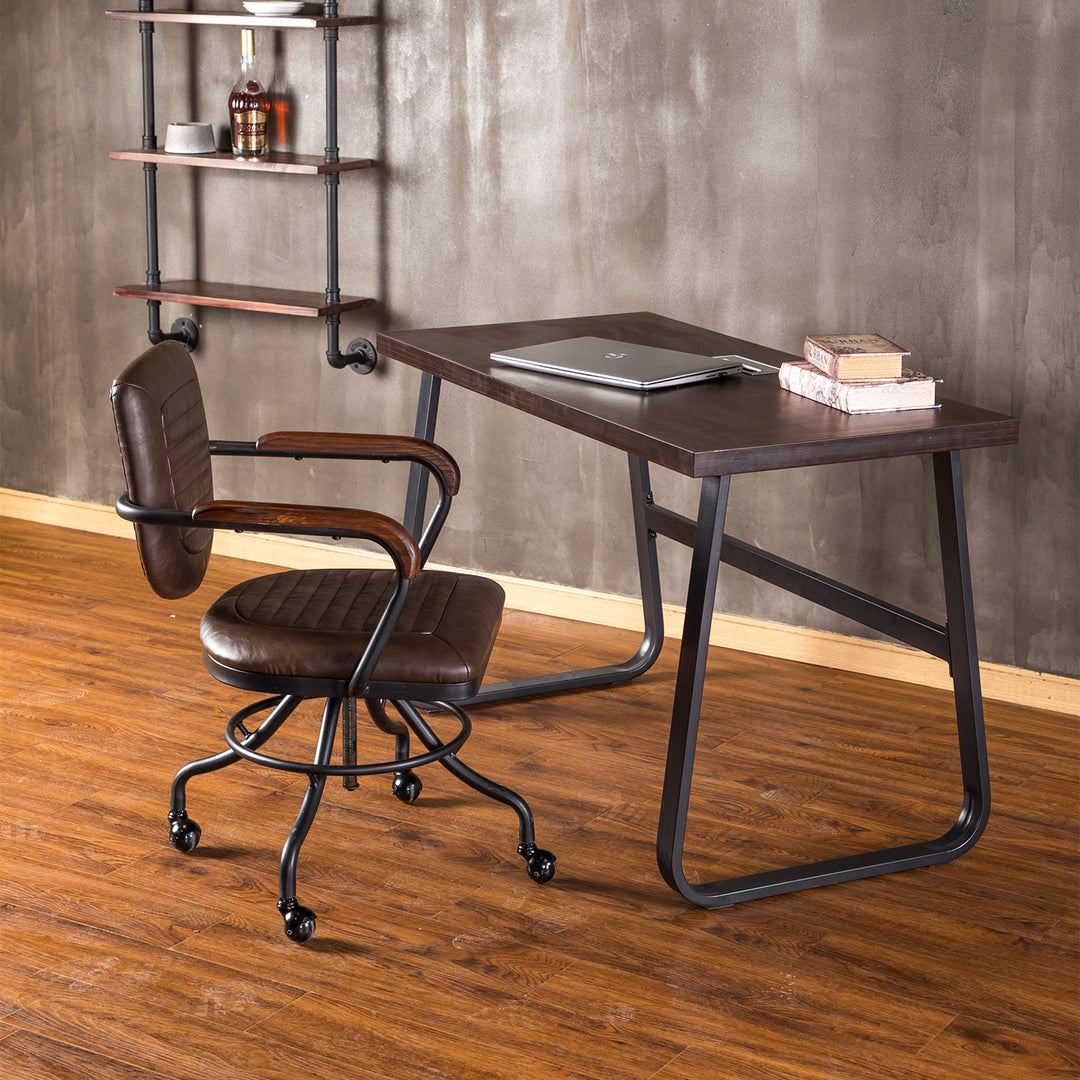 Industrial pu leather study chair baron primary product view.