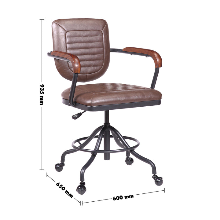 Industrial pu leather study chair baron size charts.