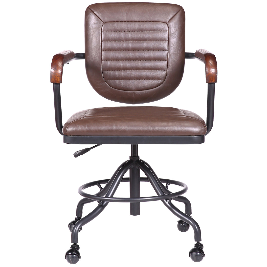 Industrial pu leather study chair baron in real life style.