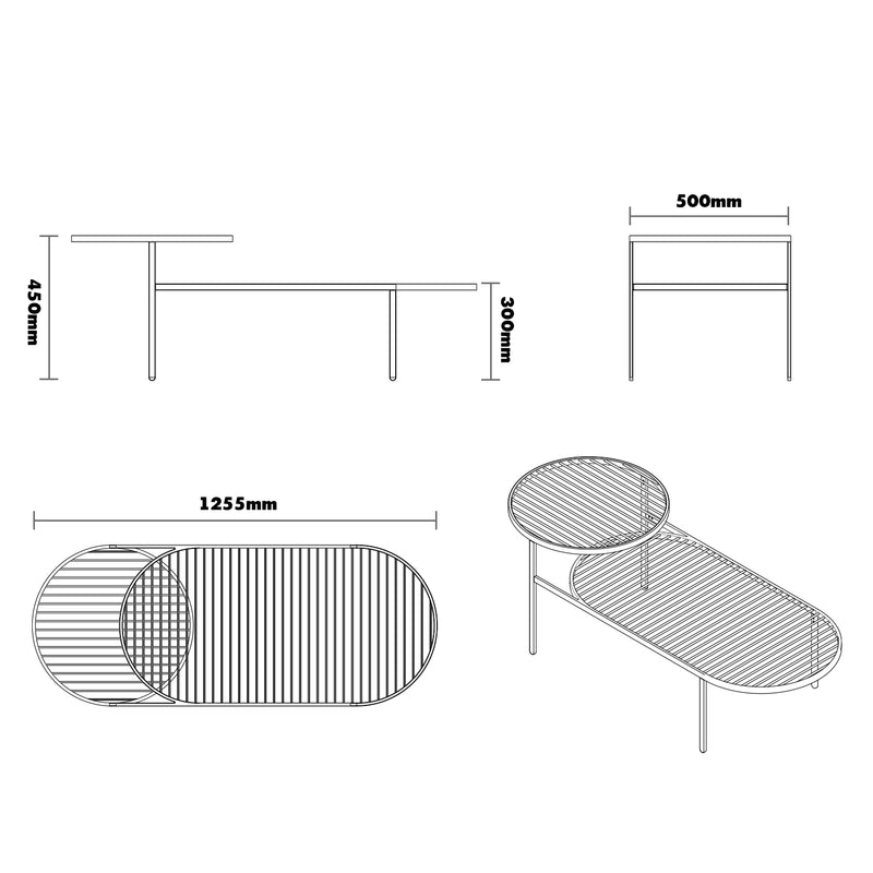 Industrial steel coffee table bds color swatches.