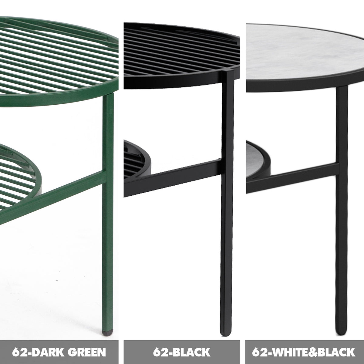 Industrial steel coffee table bds material variants.
